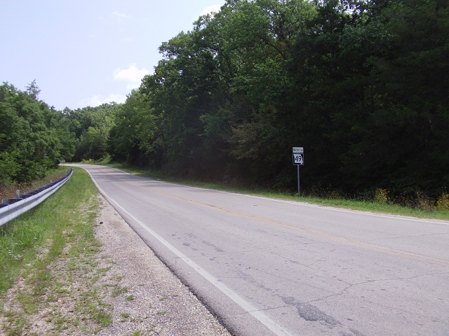 Highway 49 in the Mark Twain National Forest