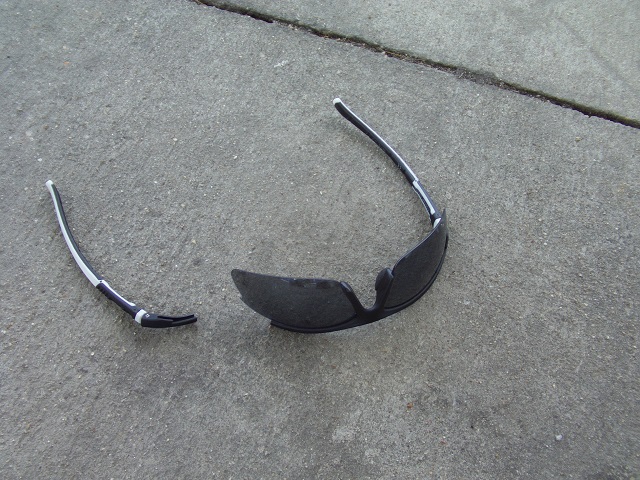 Broken sunglasses.