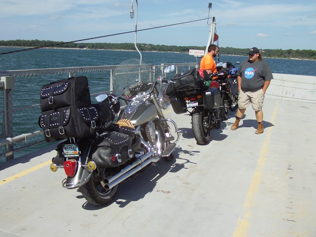 On the ferry, waiting to leave shore.