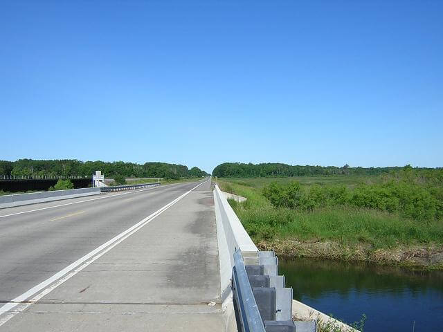 The road was pretty straight through Minnesota.