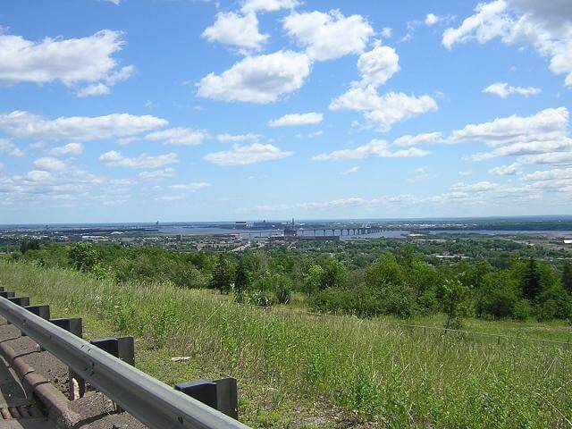 Looking out over Duluth.