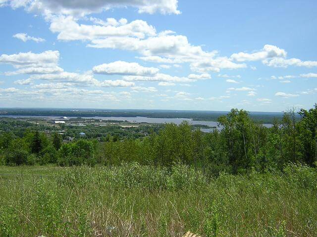 Duluth is down in a river valley.