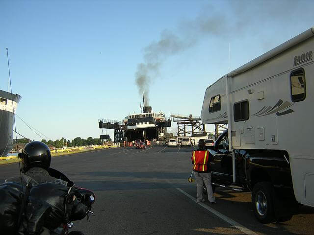 Arriving at the SS Badger.