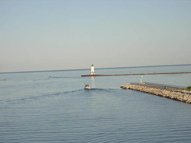 Leaving the harbor.