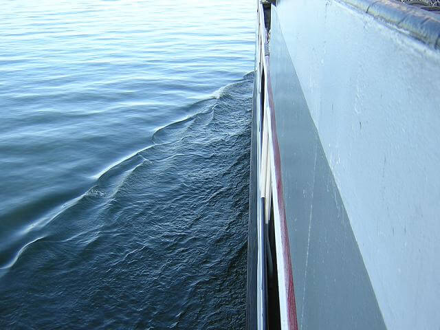 The lake was very calm that day.