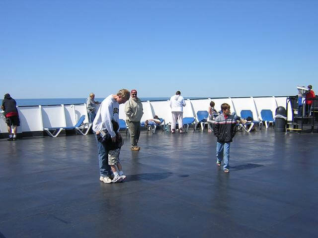 It was rather cold and windy, so not too many people were on the relaxation deck.