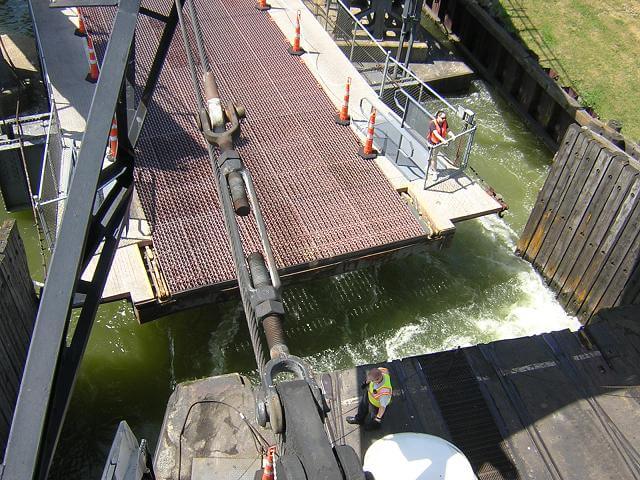 The captain of the ship doing an unbelievable job of pulling up to the dock.