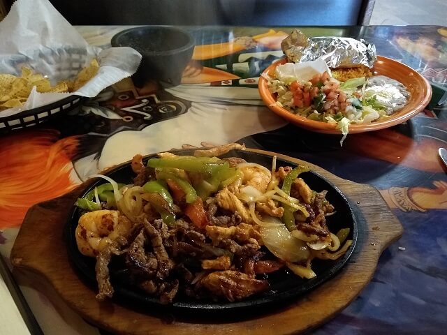 The Texas Fajitas at the Las Ranitas restaurant.