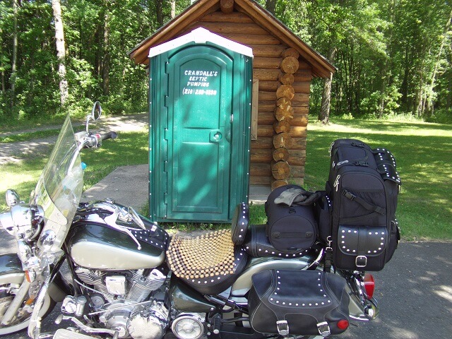 A port-a-potty in Loman, MN.