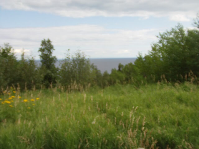 A blurry photo of Lake Superior.