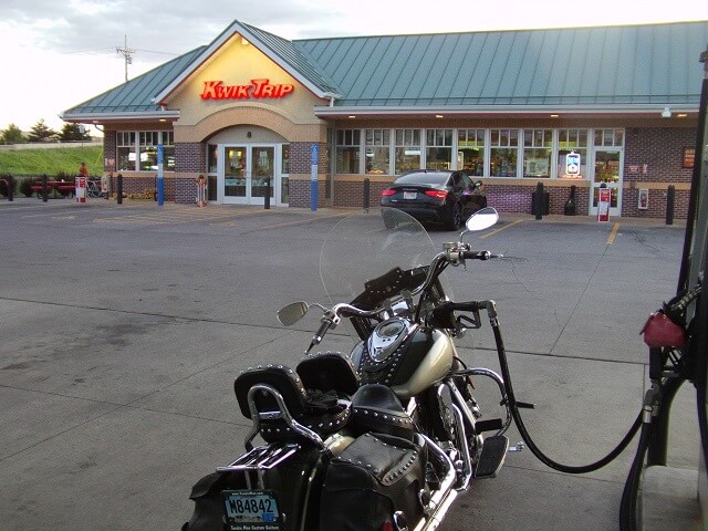 Getting gas before heading back to the hotel.