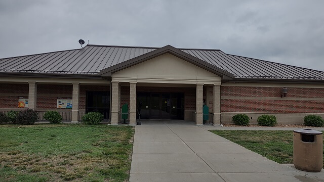 The building at the rest area near the Missouri border.