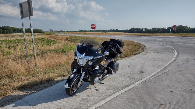 Stopping for a rest break near Marshall Junction, MO.