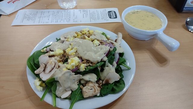 The spinach salad I ate for supper at the Golden Corral in Evansville, IN.