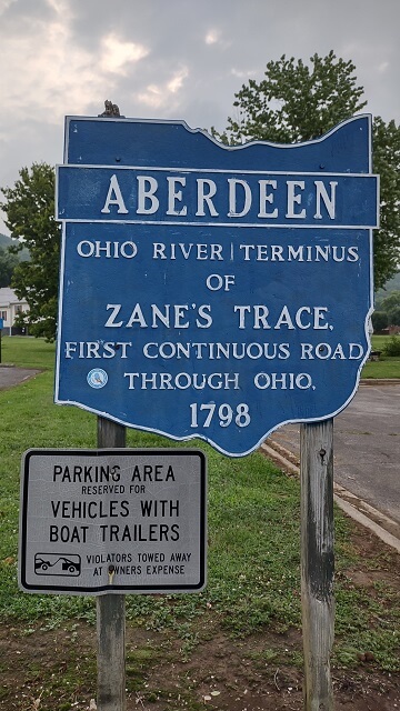 A marker indicating where the first continuous road through Ohio terminated.
