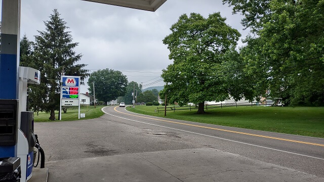 Stopping for gas in Syracuse, OH.