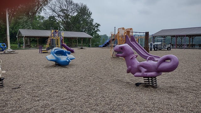 A playground where I sat and ate lunch in Racine, OH.