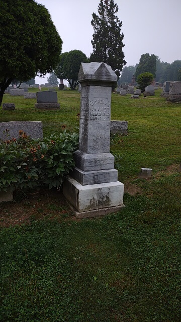 The distinctive grave marker in the original Night Of The Living Dead movie.