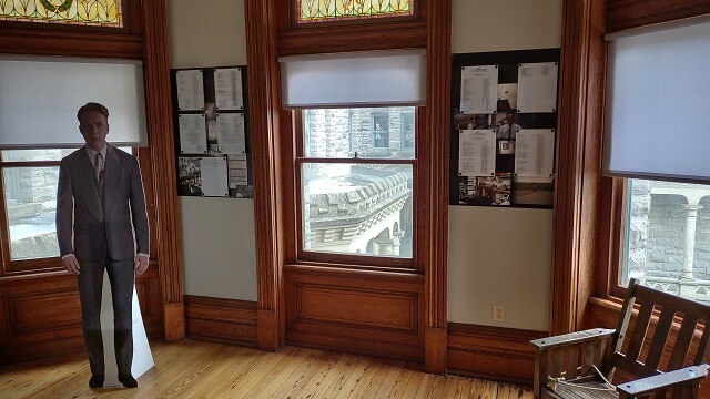 A room with memorabilia from the Shawshank Redemption movie.