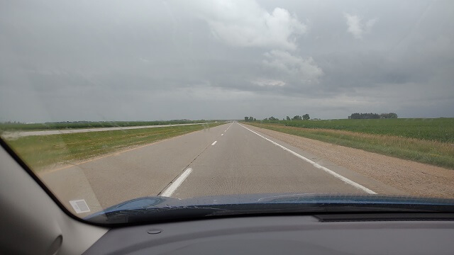 Driving the rental car back to Cedar Rapids, IA.