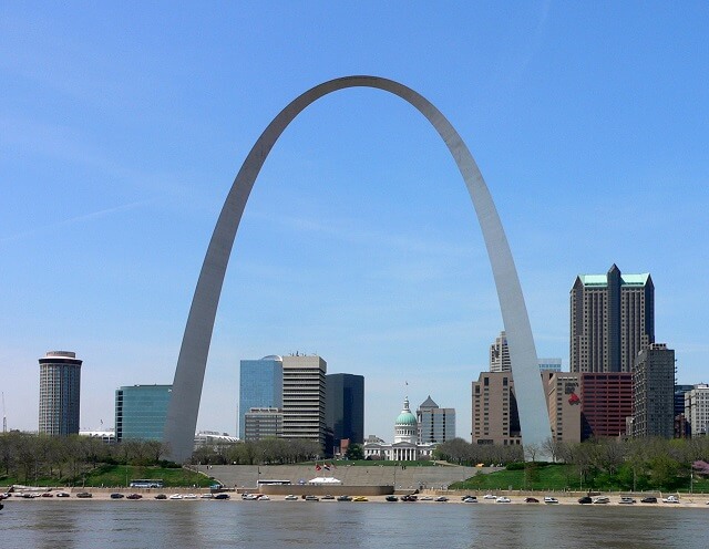 The Gateway Arch in St. Louis.