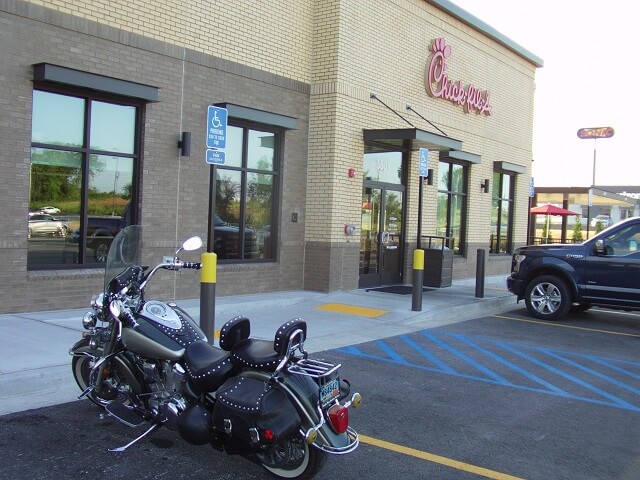 Eating supper at Chik-Fil-A across the street from my hotel room.