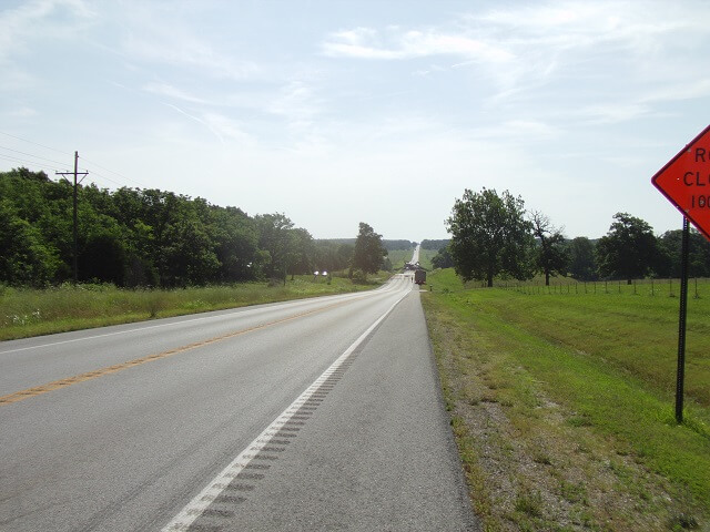 A road closure on old Route 66 due to bridge construction.