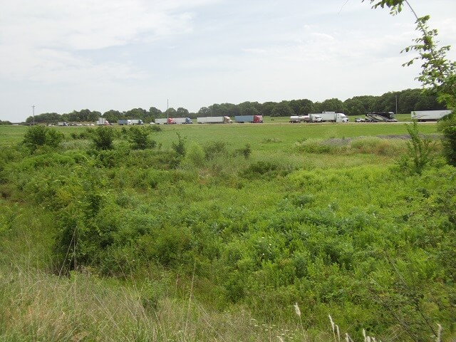 A traffic jam on Interstate 44 as I rode next to it on old Route 66.