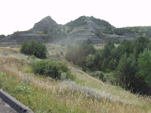 Riding the south loop in Teddy Roosevelt National Park.