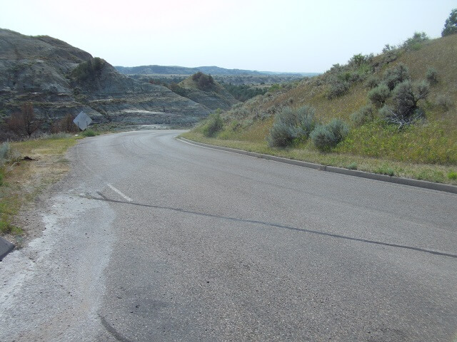 Riding the south loop in Teddy Roosevelt National Park.