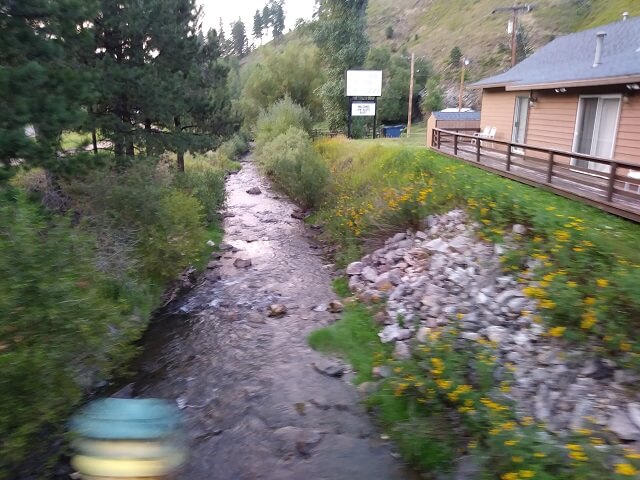 Riding the trolley in Deadwood.