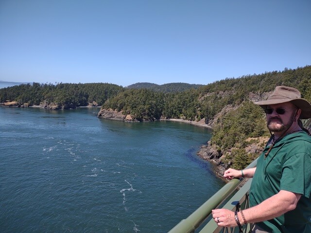 A view from the bridge over Deception Pass.