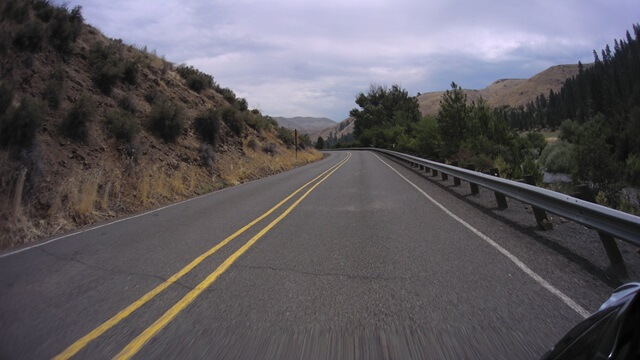 Riding east on highway 86 between Baker City, OR and Oxbow, OR.