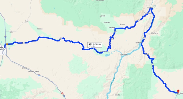 The second section of the day between Baker City, OR and Cambridge, ID.
