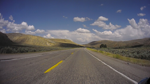 Riding east on highway 30 between Bear Lake, UT and Oakley, WY.