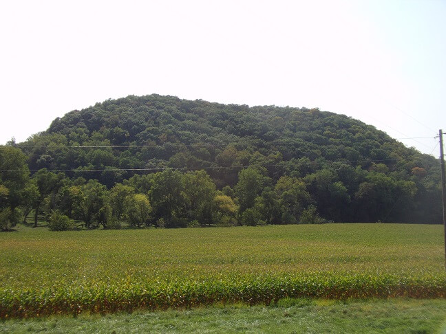 A small bluff in northeastern Iowa.