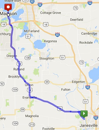 Janesville to Madison, WI