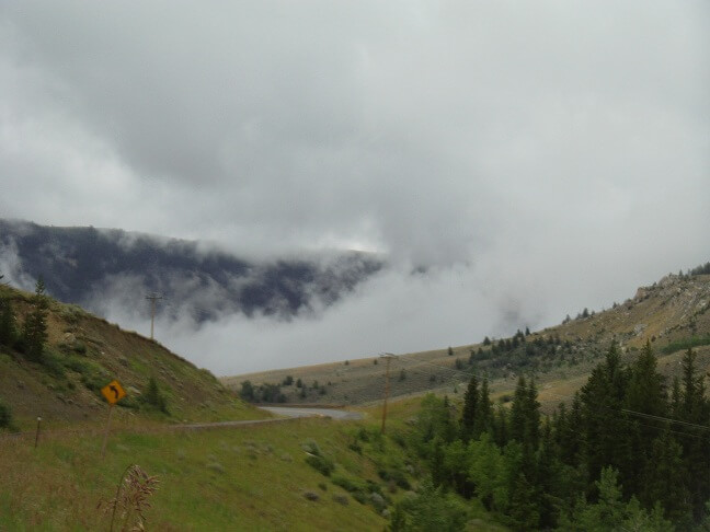 The clouds, rain and fog were coming.