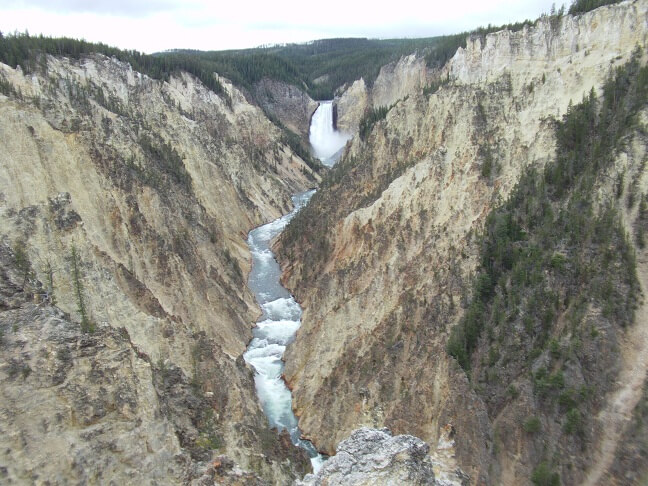 The lower falls of Yellowstone canyon.