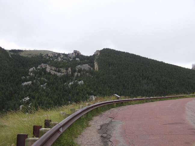 Riding through the Bighorn Mountains.