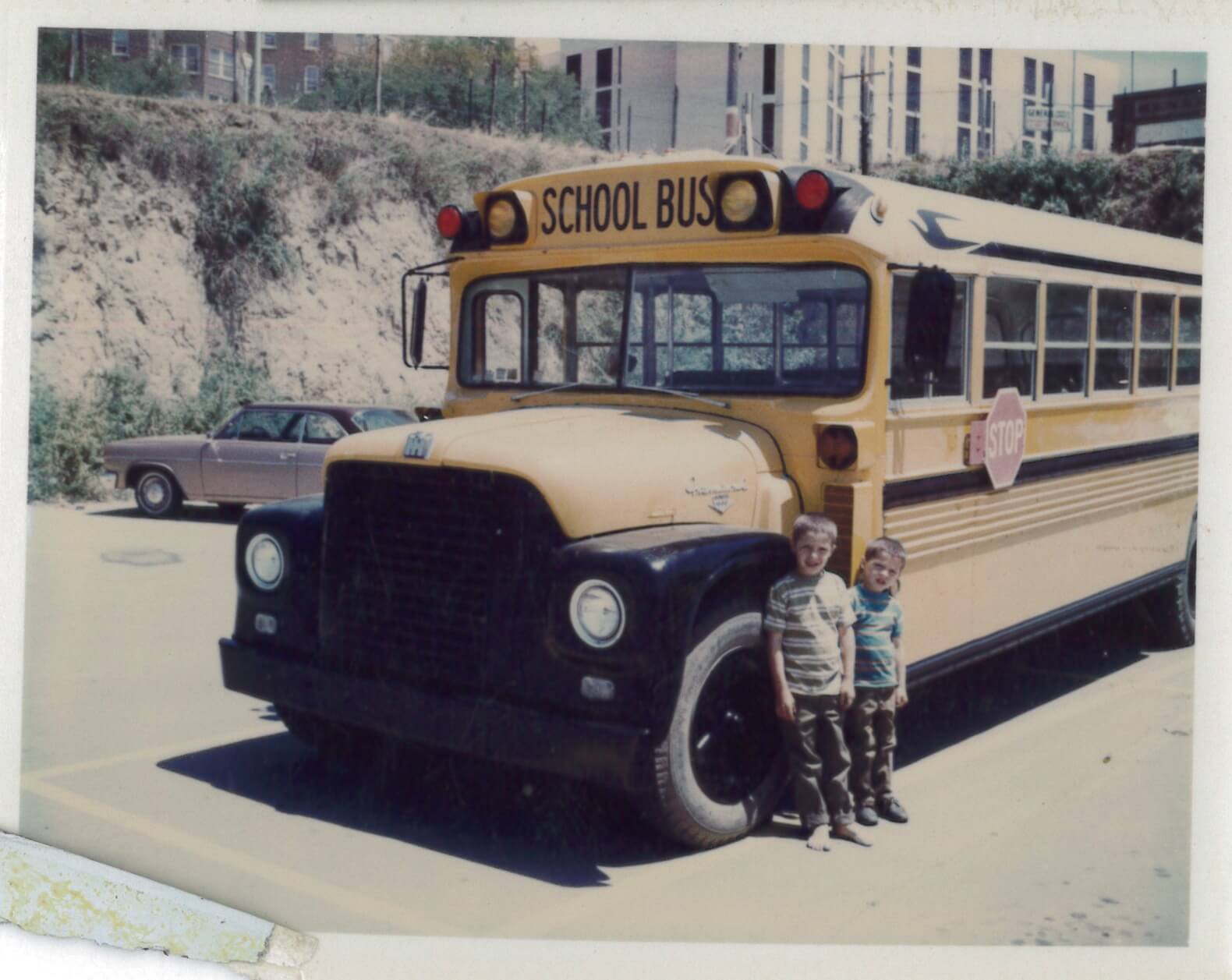 A bus similar to the one in which we rode to camp.