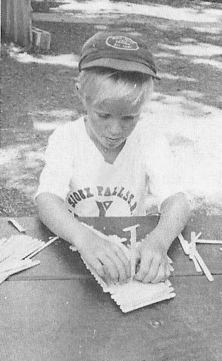 Building boats out of popsicle sticks.