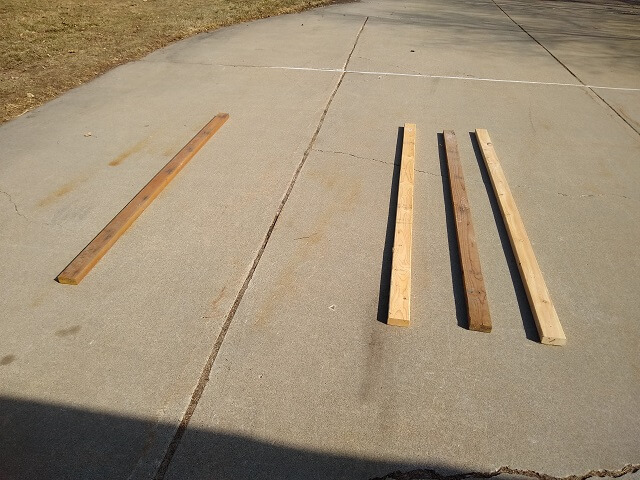 Setting up in the driveway to cut down the plywood.