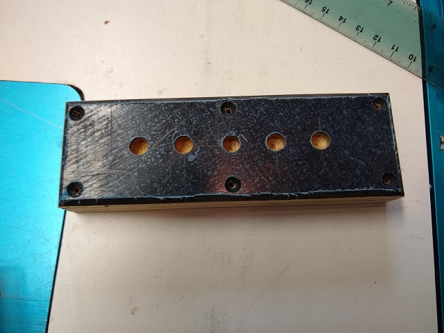 Mounting holes drilled and countersunk.