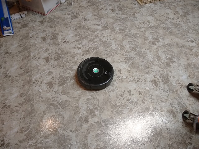 Turing the Roomba loose in the
 shop.