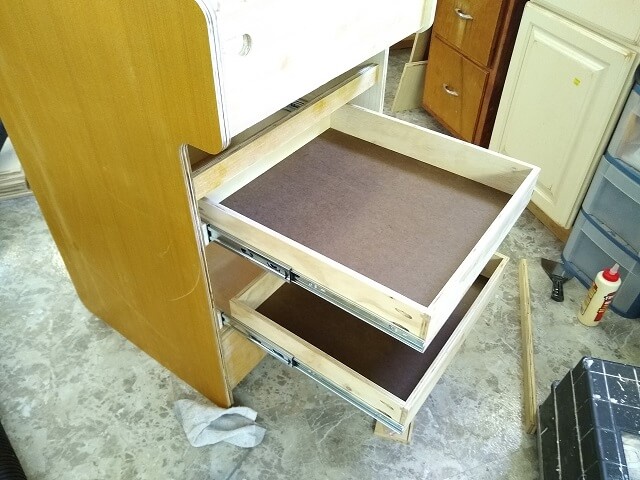 Testing that the drawers slide out properly.