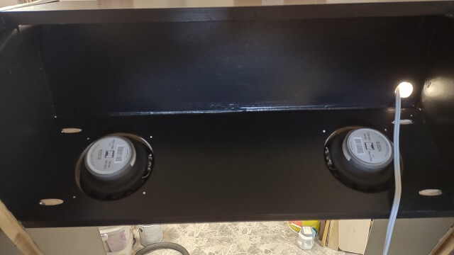 The back side of the speakers.