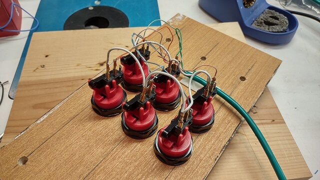 One of the button control panels wired.